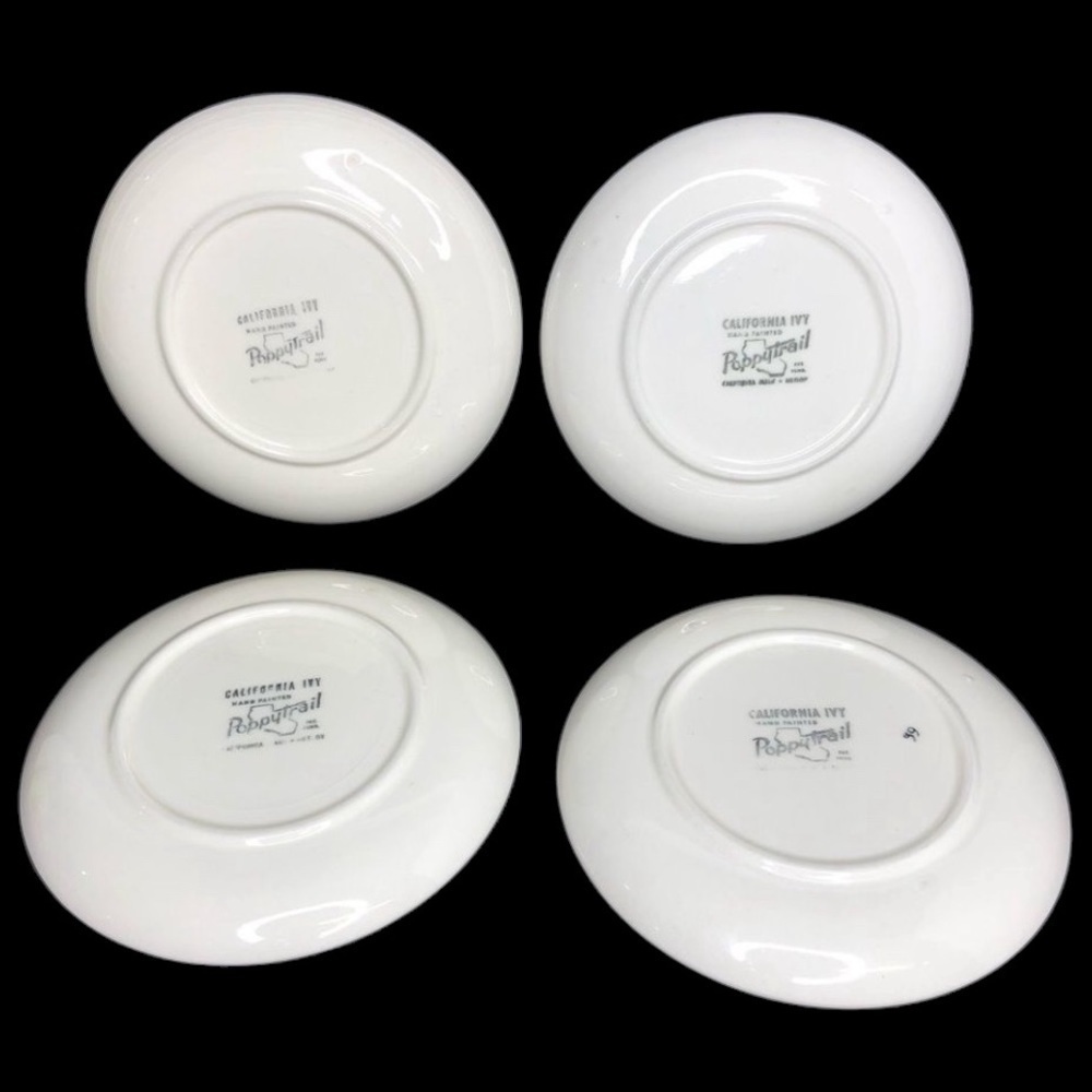 4 Vintage Metlox Poppytrail California Ivy Bread & Butter Plates in EUC - Picture 6 of 8